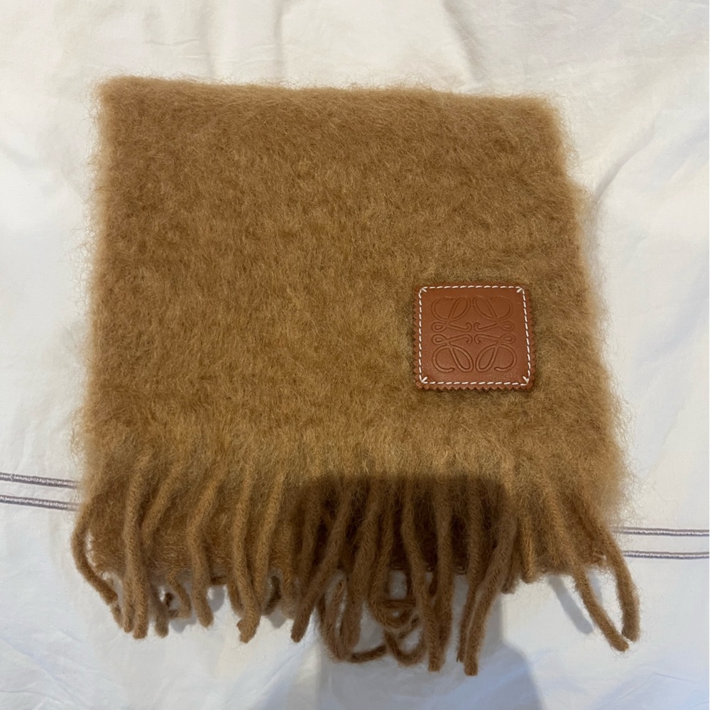 LOEWE FRINGED MOHAIR SCARF